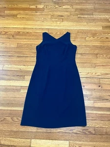 Talbots Dress Women's Size 12 Sleeveless V Neck Sheath Fit Workwear Classy Blue - Picture 1 of 4