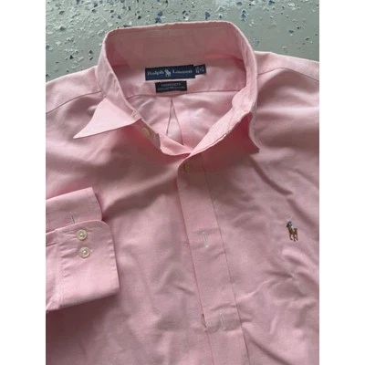 Camisa de vestir Ralph Lauren Oxford rosa con botones manga larga 17 36/37 Foto 1 de 3