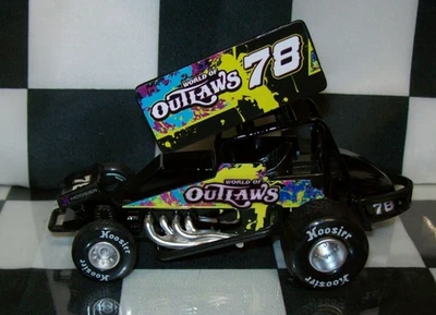 #78 WORLD OF OUTLAWS 1/32 PULL BACK DIRT SPRINT CAR DIECAST CAR - Image 1 of 3
