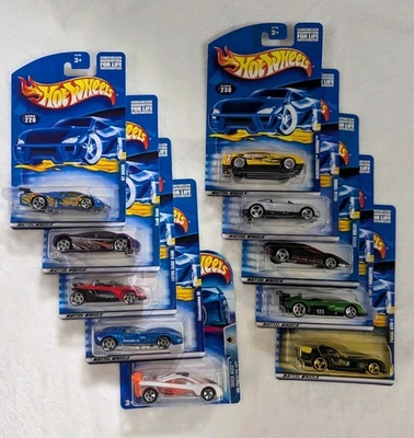 Unopened Lot 10 Hot Wheels Vintage Mattel 2000 Free Shipping  - Image 1 of 4
