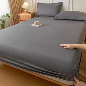 200 Fadenzahl 40Cm Spannbetttuch Weiche Luxus Bettdecke Single Double King Size - Bild 1 von 8