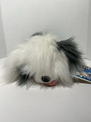 Vintage Ganz Googles Baby Sheepdog 12" Plush Fluffy Plush Grey White Dog - Image 1 of 4