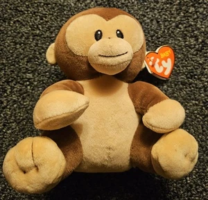 Baby Ty Banana Peluche Scimmia Marrone Morbido Peluche Giocattolo 2017 6" Con Etichetta - Foto 1 di 5
