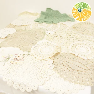 Vintage Doilies Mixed Bundle Job Lot Events Wedding Decor Boho/Folk Lace/Crochet - Picture 1 of 22