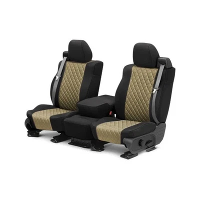 For Volkswagen Eos 08-10 Seat Cover Cordura Diamond Quilted 1st Row Beige & Foto 1 de 2