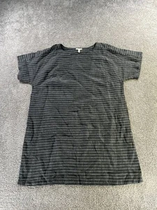 Eileen Fisher Shirt Dress Women 2x Gray White Linen Pullover - Picture 1 of 8