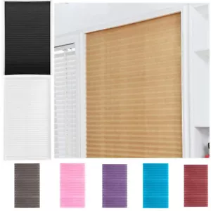 Self-Adhesive Pleated Blinds Half Blackout Bathroom Windows Curtains Shades NEW - Picture 1 of 30