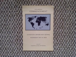 Programa de graduación Johnstown Senior High School Sixty Seventh 1933 Penna - Imagen 1 de 7