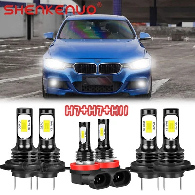 For BMW 328i 2007-16 BMW 320i 330i 2012-2018 Combo LED Headlight Fog Light Bulbs - Image 1 of 4