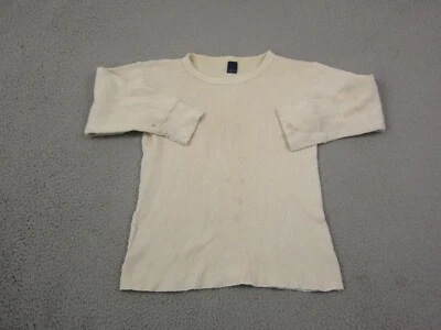 Camisa De Colección Doble Plegable Adulto Mediana Crema Térmica Waffle Suave Camiseta Crew Para Hombres Años 70 Foto 1 de 4