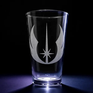 JEDI EMBLEM Lasergravur 16oz Pint Glas | Star Wars Sci Fi Geschenk - Bild 1 von 5