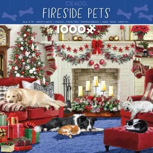Rompecabezas Ceaco; mascotas junto a la chimenea; 1000 piezas; 3372-30 - Imagen 1 de 1