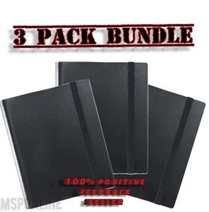 (3) PACK - 360 Pocket Trading Card Binder - Side Loading Elastic 9 pocket black - Picture 1 of 12