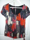 Monsoon Size 12 Loose Top With A Tie At Side Multi Coloured