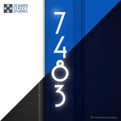 Calcomanía reflectante de números de dirección, personalizada de 10,50" de alto vertical - #1231R-única Foto 1 de 4