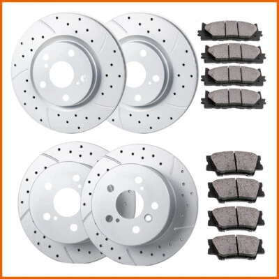 Fit 2007 2008 2009 2010 2011 Toyota Camry Front & Rear Brake Rotors Brake Pads - Image 1 of 4