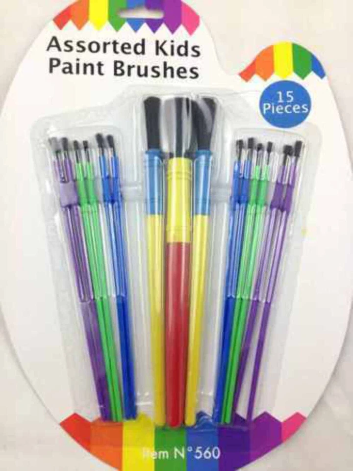 SDMAX 15 VERSCHIEDENE KUNSTSTOFFPINSEL FÜR KINDER KINDER KUNST UND BASTELN bunt