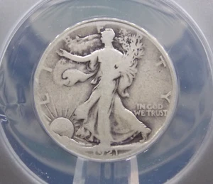 1921 "S" Walking Liberty SILVER Half Dollar 50c ANACS G4 #240 Good ECC&C, Inc. - Picture 1 of 5