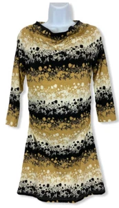 Patagonia Kamala Cowl Neck Dress- Size Small-Pattern Floral- Tan/Black/White NWT - Picture 1 of 8