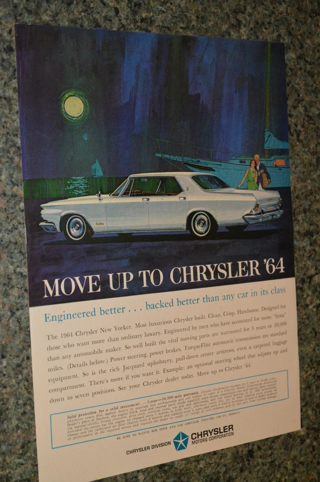 ★★1964 CHRYSLER NEW YORKER ORIGINAL ADVERTISEMENT PRINT AD 64 - Image 1 of 1