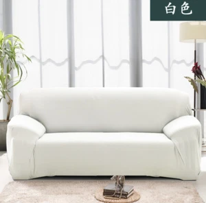 1-4Seater Soild Color Soft Elastic Stretch Slipcover Protector Sofa Couch Covers - Picture 1 of 23