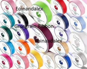 GROSGRAIN PLAIN TYING RIBBON FULL ROLL 3, 6, 10, 15, 25, 38mm wide DOUBLE FACED - Picture 1 of 25