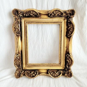 Vintage Ornate Gold Leaf Wood Picture Frame 8" X 10" With Baroque Style Design - Picture 1 of 8