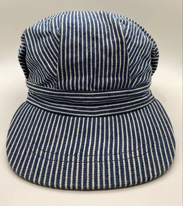 Gorra Cadete a Rayas Sombrero Adulto Ajustable Talla 54cm Azul Blanco 100% Algodón  - Imagen 1 de 7