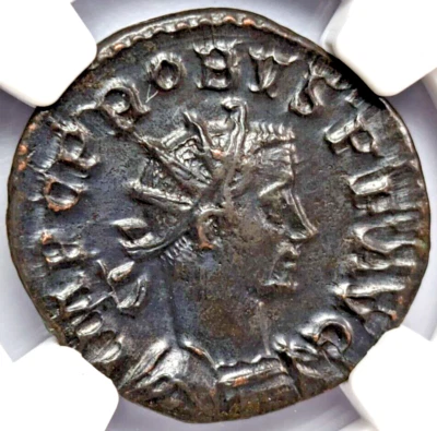 Probus Roman Empire NGC Ch AU Aurelianianus Fides Militum Soldier Standards - Image 1 of 4