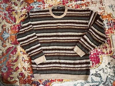 Vintage Arrow Sweater Mens XL Striped Knit Wool Blend Cosby 90s - Image 1 of 4