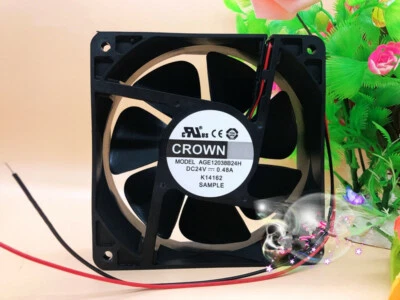 CROWN AGE12038B24H 24V 0.48A 3200rpm 12038 12CM 2-pin inverter cooling fan - Image 1 of 3