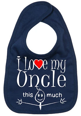 IMAGE IS EVERYTHING Onkel Baby Lätzchen "Ich liebe meinen Onkel so sehr" Nichte Neffe Geschenk