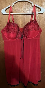 Cacique Red/Back Flyaway Front Lingerie sexy Size 18/20 - Picture 1 of 5