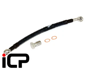 Fuji Racing Braided AN4 Turbo Oil Feed Line Fits: Subaru Impreza Turbo 92-00 - Picture 1 of 1