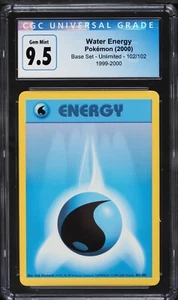 CGC 9.5 GEM MINT Water Energy 1999-2000 Pokemon Shadowless Base Set 102/102 - Picture 1 of 2