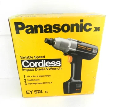 Driver de impacto Panasonic EY547 B sem fio 9.6V 1/4" e Wench + bateria + carregador - Imagem 1 de 2