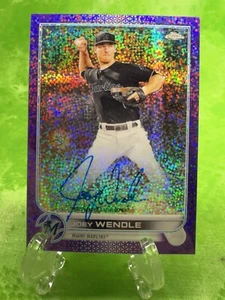 Joey Wendle /299 AUTO Purple Speckle - 2022 Topps Chrome #CVA-JWE Miiami Marlins - Picture 1 of 12