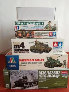 N°5 KIT 1/35 ITALERI-TAMIYA-ACADEMY SHERMAN M4 + M4A1 + M36 + figurini USA - Foto 1 di 24