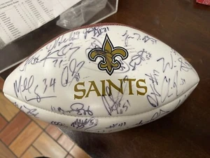 07 NEW ORLEANS SAINTS 40 AUTOGRAPH FOOTBALL DREW BREES BUSH COLSTON EVANS SMITH - Picture 1 of 17