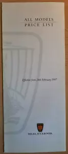 1997 ROVER ALL MODELS price list car sales brochure. Vintage catalogue prospekt - Picture 1 of 9