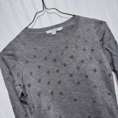 Suéter de seda de algodón brillante a lunares gris plateado Boden XS para mujer Foto 1 de 4