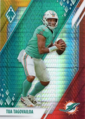 2021 Panini Phoenix Football Tua Tagovailoa Fire Burst Card 76 SP Miami Dolphins - Image 1 of 2