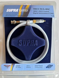 Supra Cables Trico RCA - BNC Digitalkabel Adapterkabel 75 Ohm 1m Neu - Picture 1 of 2