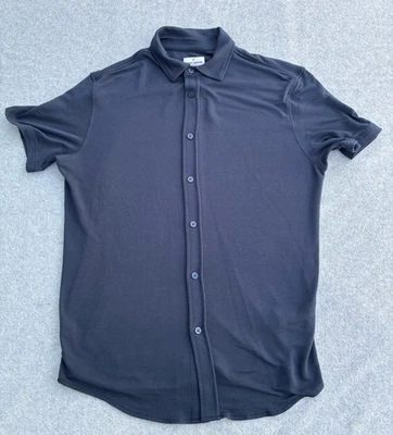 Daniel Hechter Shirt Mens Med Navy Blue Short Sleeve Button Up Modal Blend Soft - Image 1 of 4