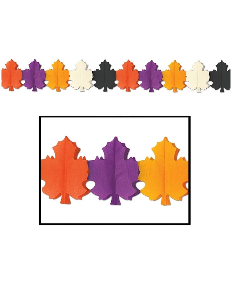 Guirnalda de hojas de otoño de diseño de tamaño 9" x 12' para Halloween - Beistle Foto 1 de 1