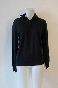 Suéter Para Hombres Banana Republic Seda/Cachemira Negro 3/4 Cremallera S - Imagen 1 de 6