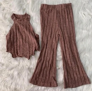 dark pink halter top flare pants set 4T - Picture 1 of 2