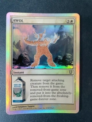 MTG FOIL UNHINGED AWOL NM MAGIC THE GATHERING INSTANT WHITE COMMON CARD - Image 1 of 4