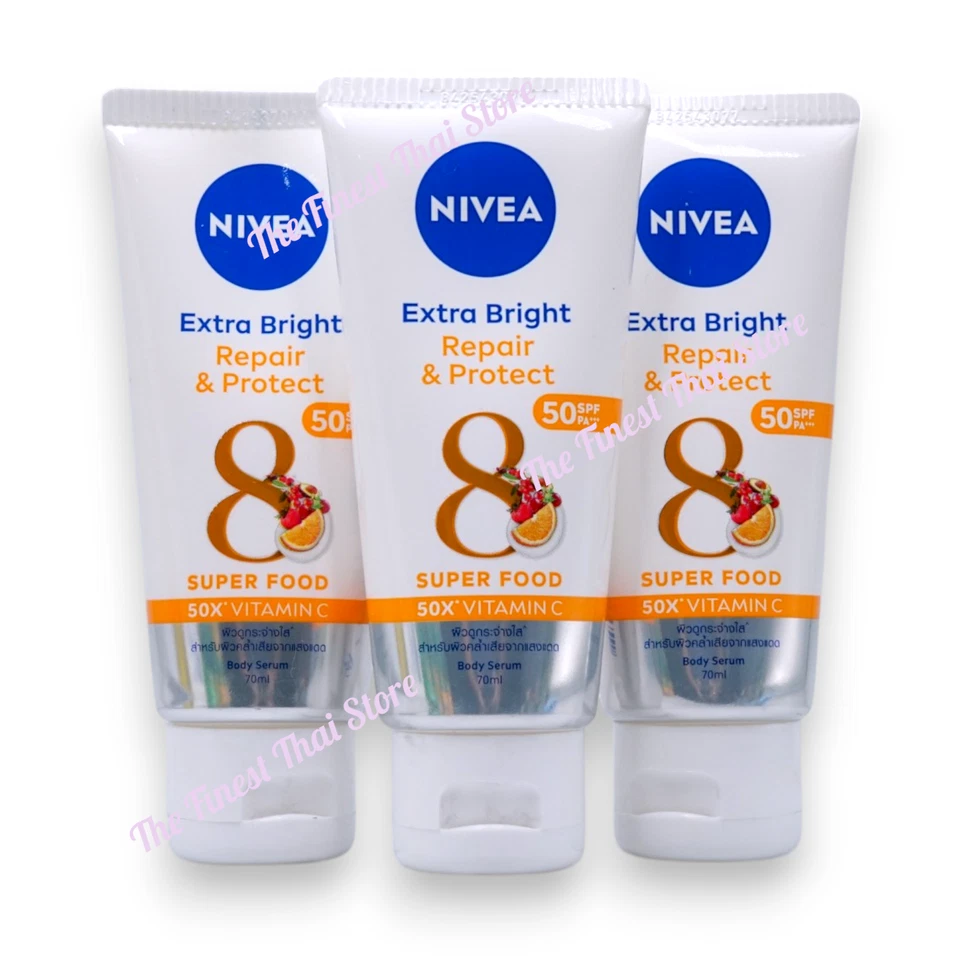 Nivea Extra Bright Repair Protect Body Serum , Travel Size 70ml pack of 3 pieces - Image 1 of 1
