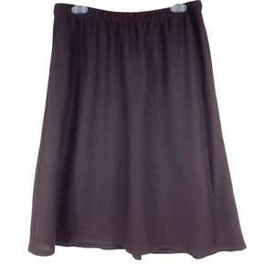 Falda Eileen Fisher púrpura oscuro 100 % lana línea A para mujer talla L - Imagen 1 de 7
